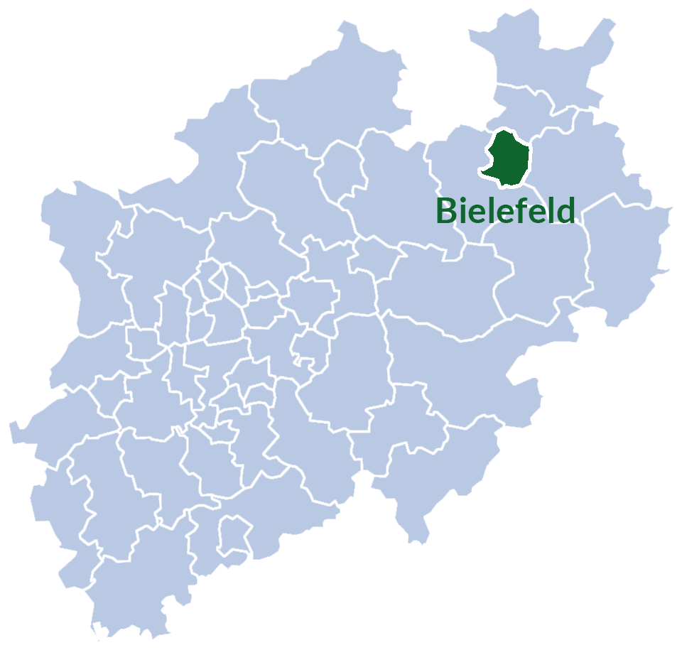 Eine Karte von Bielefeld - NRW