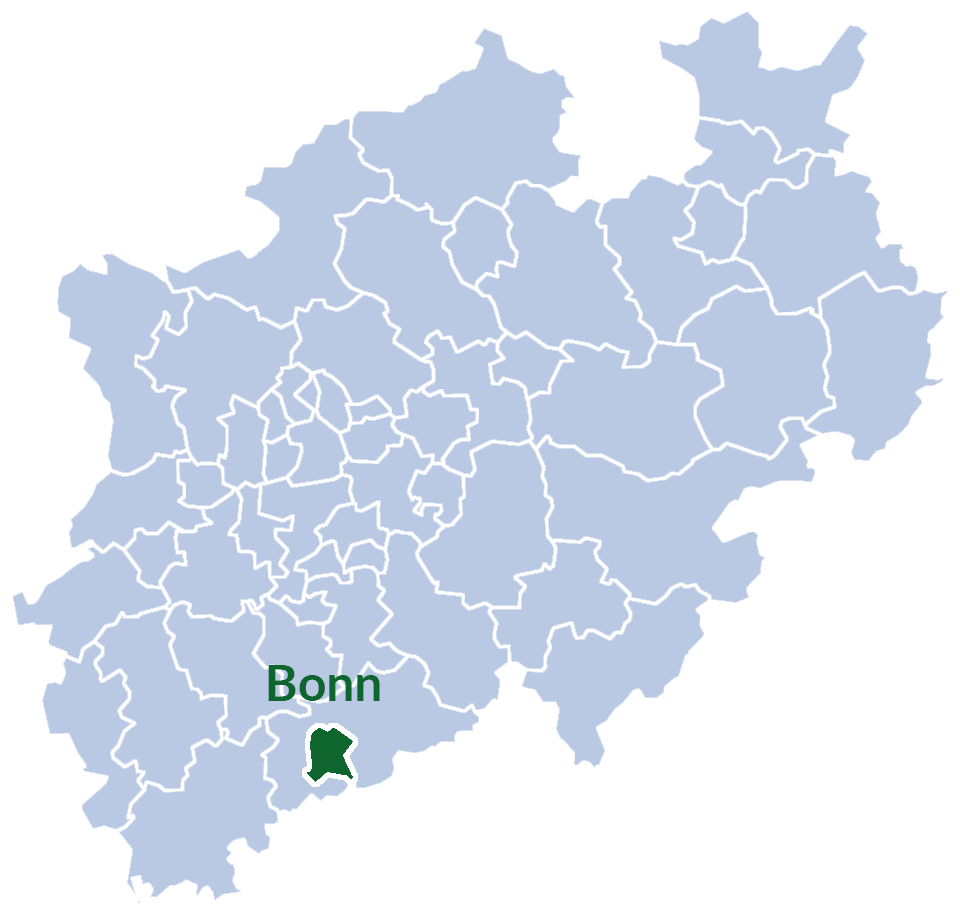 Eine Karte von Bonn - NRW