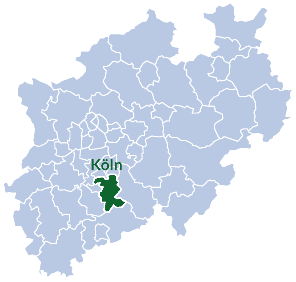 Eine Karte von Köln - NRW