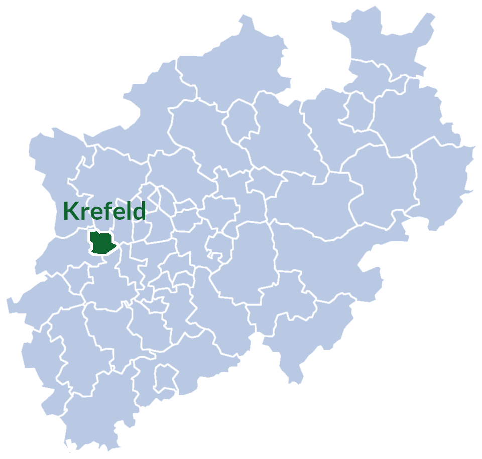 Eine Karte von Krefeld - NRW