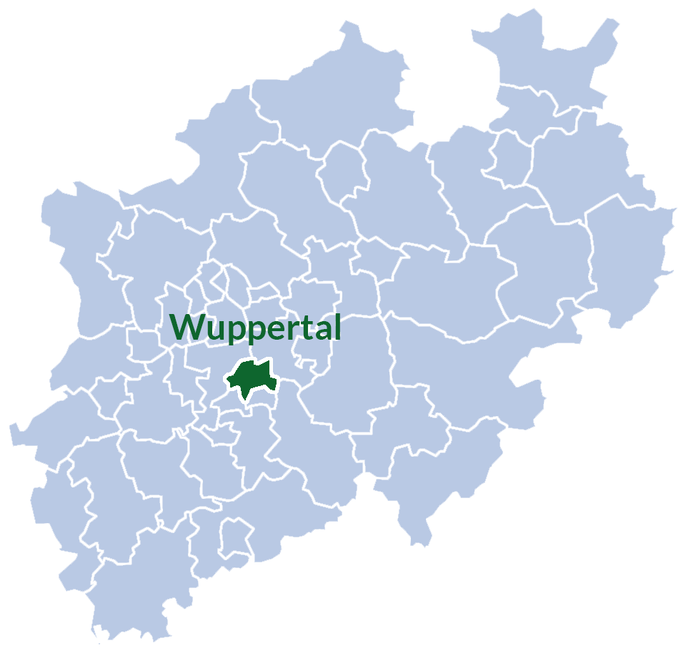 Eine Karte von Wuppertal - NRW